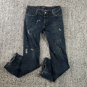 Levi Strauss Signature Series Jeans Paint Splatter Boot Cut Dark Wash Juniors 9